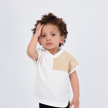 GINGHAM DETAIL SHIRT