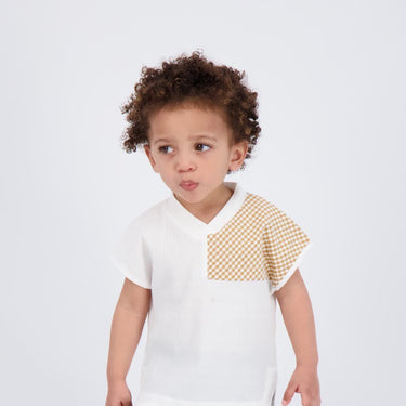 GINGHAM DETAIL SHIRT