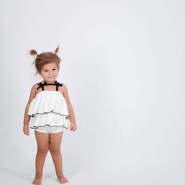 LAYERED CONTRAST TRIM ROMPER