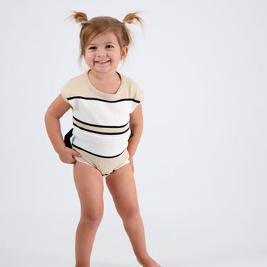 KNIT STRIPED ROMPER