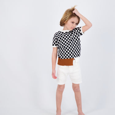 CHECKERED ASYMMETRICAL SWEATER