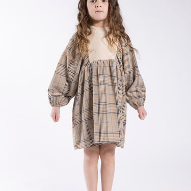 Sherpa Bib Plaid Dress