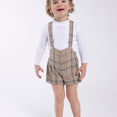 Plaid Suspender Shorts