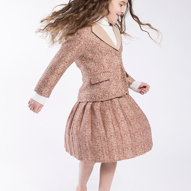 Floral Velvet Pleated Skirt