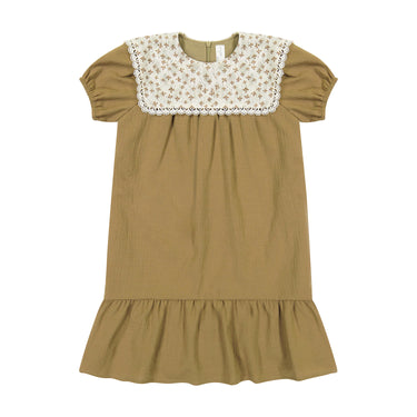 DRESS WITH BOW BIB COLLAR