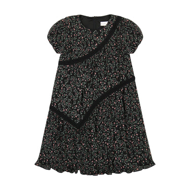 FLORAL MICROPLEAT DRESS