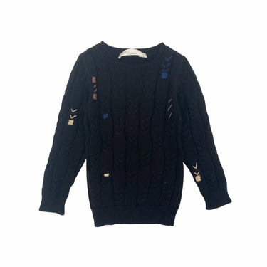 EMBROIDERED CABLE SWEATER