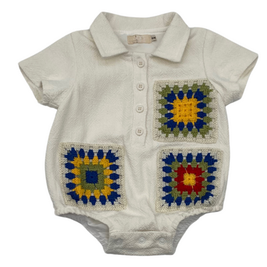 Crochet Square Pocket Romper