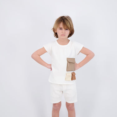 LEATHER POCKETS T SHIRT
