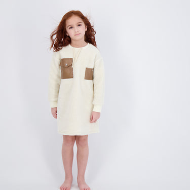 SHERPA LEATHER POCKET DRESS