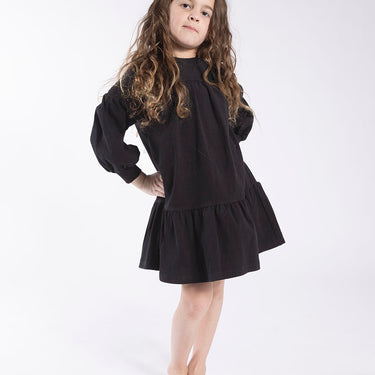 Tiered Sweat Dress Black