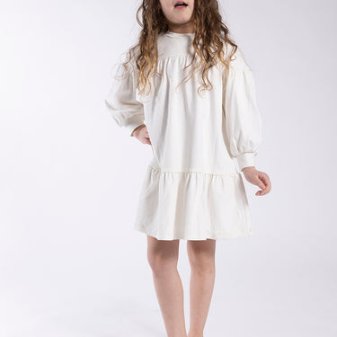 Tiered Sweat Dress White