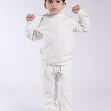 Drawstring Neck Sweatshirt White