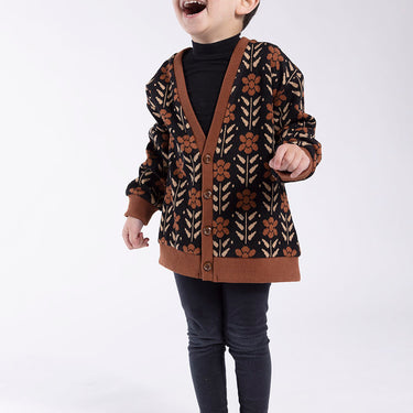 Floral Cardigan Black