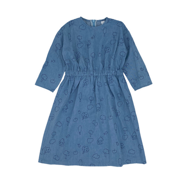 CHAMBRAY DOODLE DRESS