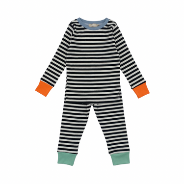 COLORED CUFFS PJS W/ BLUE NECK