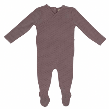 POINTELLE WRAP ONESIE AND BONNET