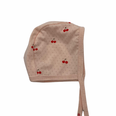CHERRY ONESIE AND BONNET