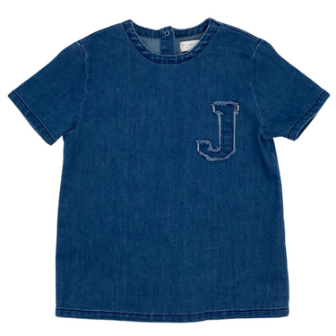 Varsity Letter Denim Top