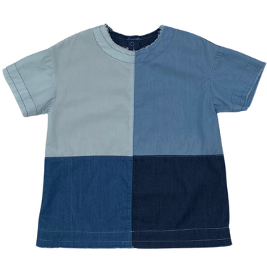 Denim Colorblock Top