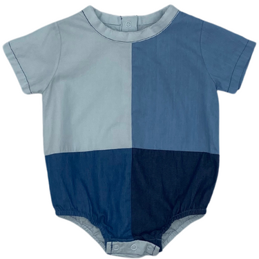 Denim Colorblock Romper