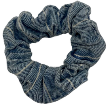 Denim Striped Scrunchie