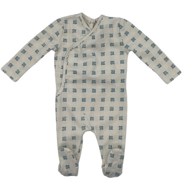FLOWER GRID FOOTIE AND BONNET