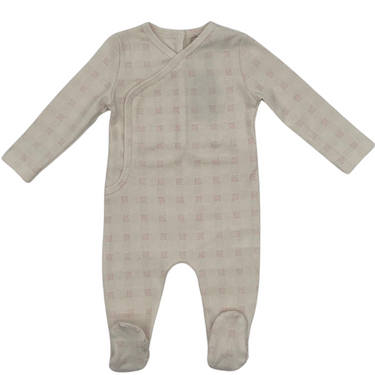FLOWER GRID FOOTIE AND BONNET