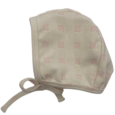 FLOWER GRID FOOTIE AND BONNET