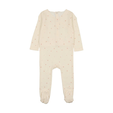 Printed Pointelle Wrap Footie