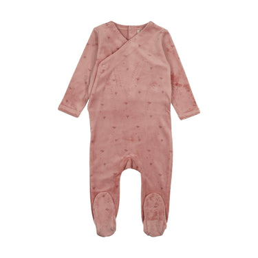 Velour Floral Footie