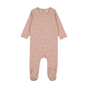 Velour Floral Footie Set