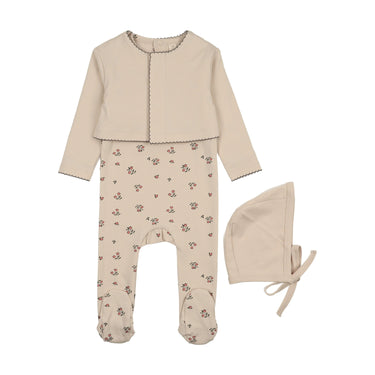 Floral Cardigan Footie Set