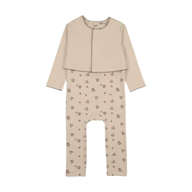 Floral Romper Cardigan Set