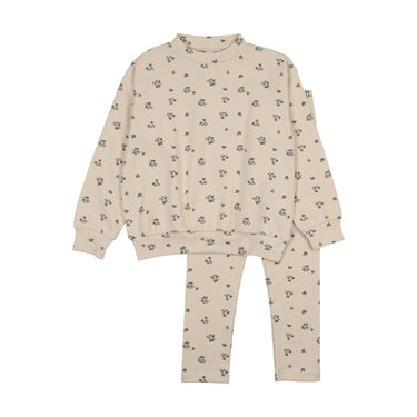 Floral Cardigan Sweatshirt Set