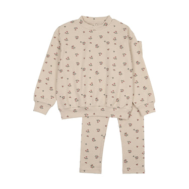 Floral Cardigan Sweatshirt Set