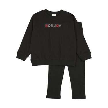 Bonjoy Rhinestone Sweatshirt Set