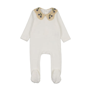 Cherry Crochet Collar Layette Set