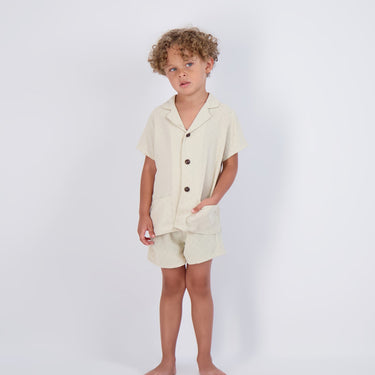LINEN TEXTURED SHIRT AND SHORTS