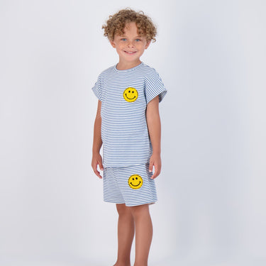 STRIPED SMILEY TEE AND SHORTS