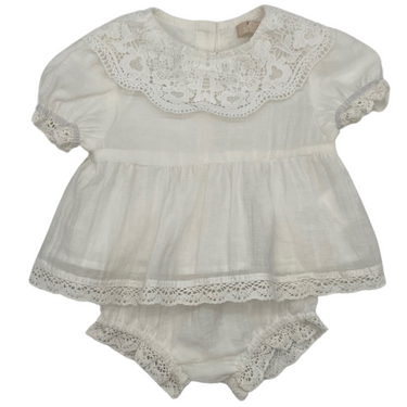 Lace Collar Top  And Bloomer