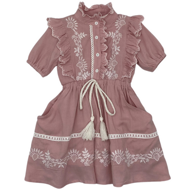 Floral Embroidered Ruffle Dress
