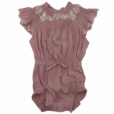 Floral Embroidered Ruffle Romper