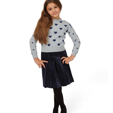 Grey Hearted Knit Sweater