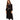 Black Multi Floral Bib And Belt Dress