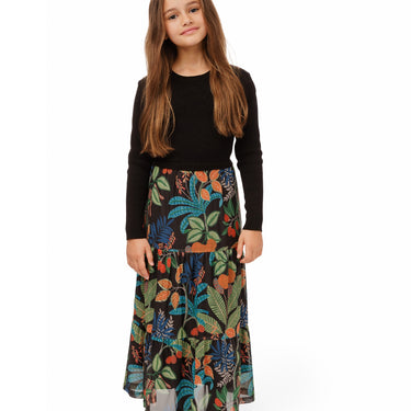 Maxi Dress Black Top Floral Bottom
