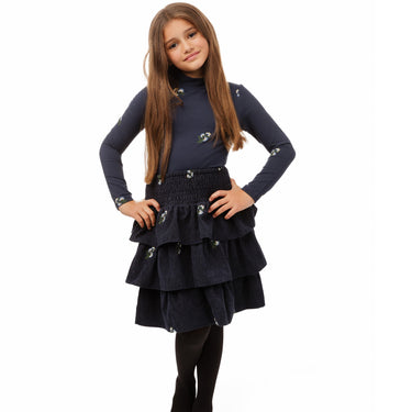 Tiered Floral Skirt Elastic Waist