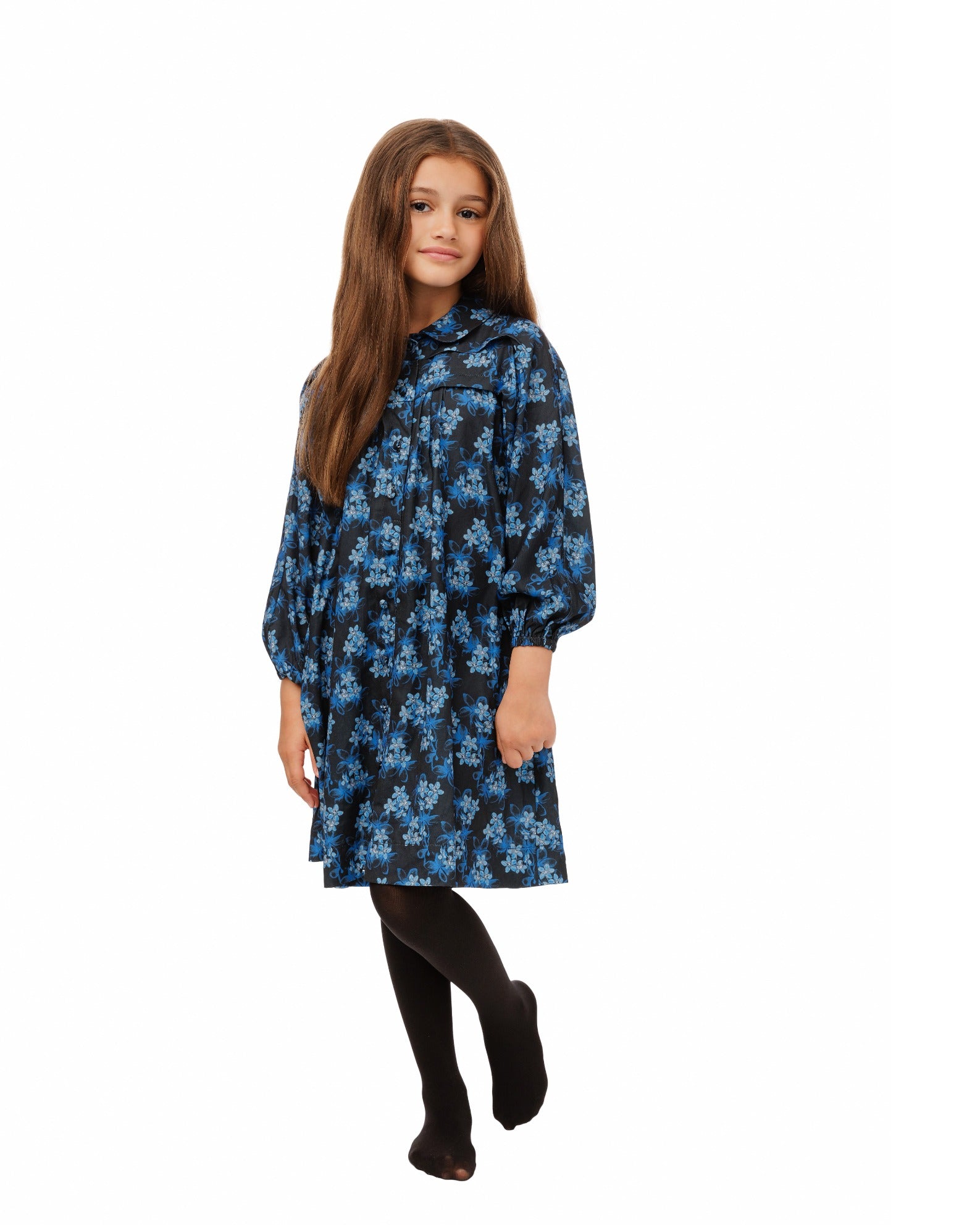 Blue And Black Printed Dress – Jars collection