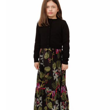 Black Overlay Multi Colored Dress