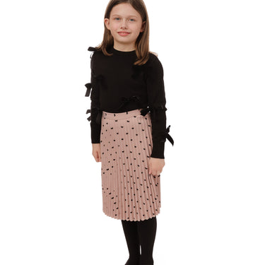 Black Velvet Bow Knit Top